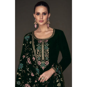 green-floral-embroidered-velvet-semi-stitched-suit-1