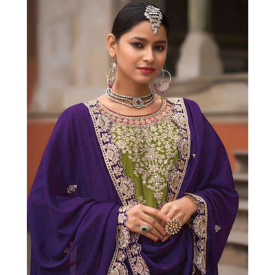 green-floral-sequins-embroidered-chinon-silk-palazzo-suit
