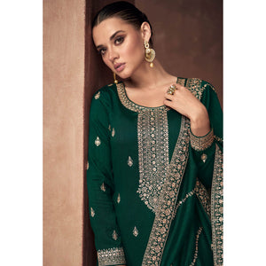 green-floral-embroidered-art-silk-semi-stitched-suit