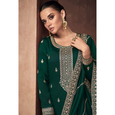 green-floral-embroidered-art-silk-semi-stitched-suit