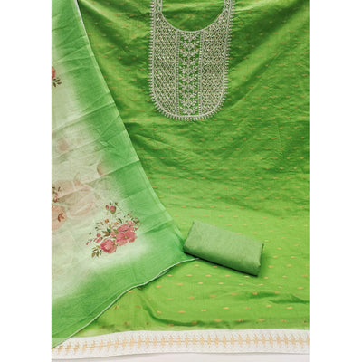 1green-woven-with-sequins-embroidered-chanderi-dress-material-5