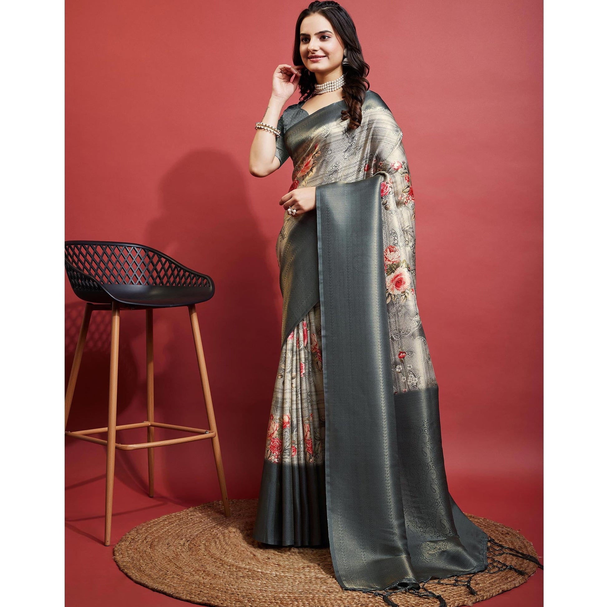 grey-floral-digital-printed-with-woven-banarasi-silk-saree