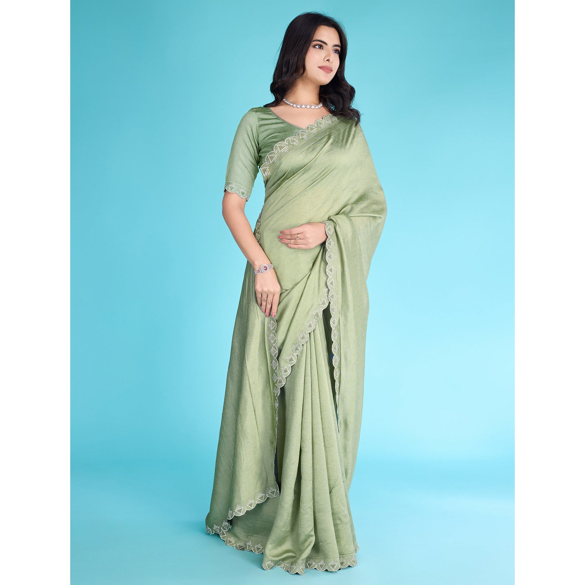 green-solid-with-zarkan-pearl-diamond-lace-khadi-shimmer-saree