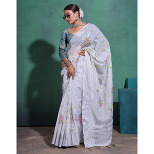 grey-gota-patti-embroidered-linen-saree-with-tassels