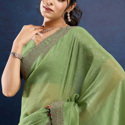 green-zarkan-diamond-work-crunchy-silk-fancy-fabric-saree