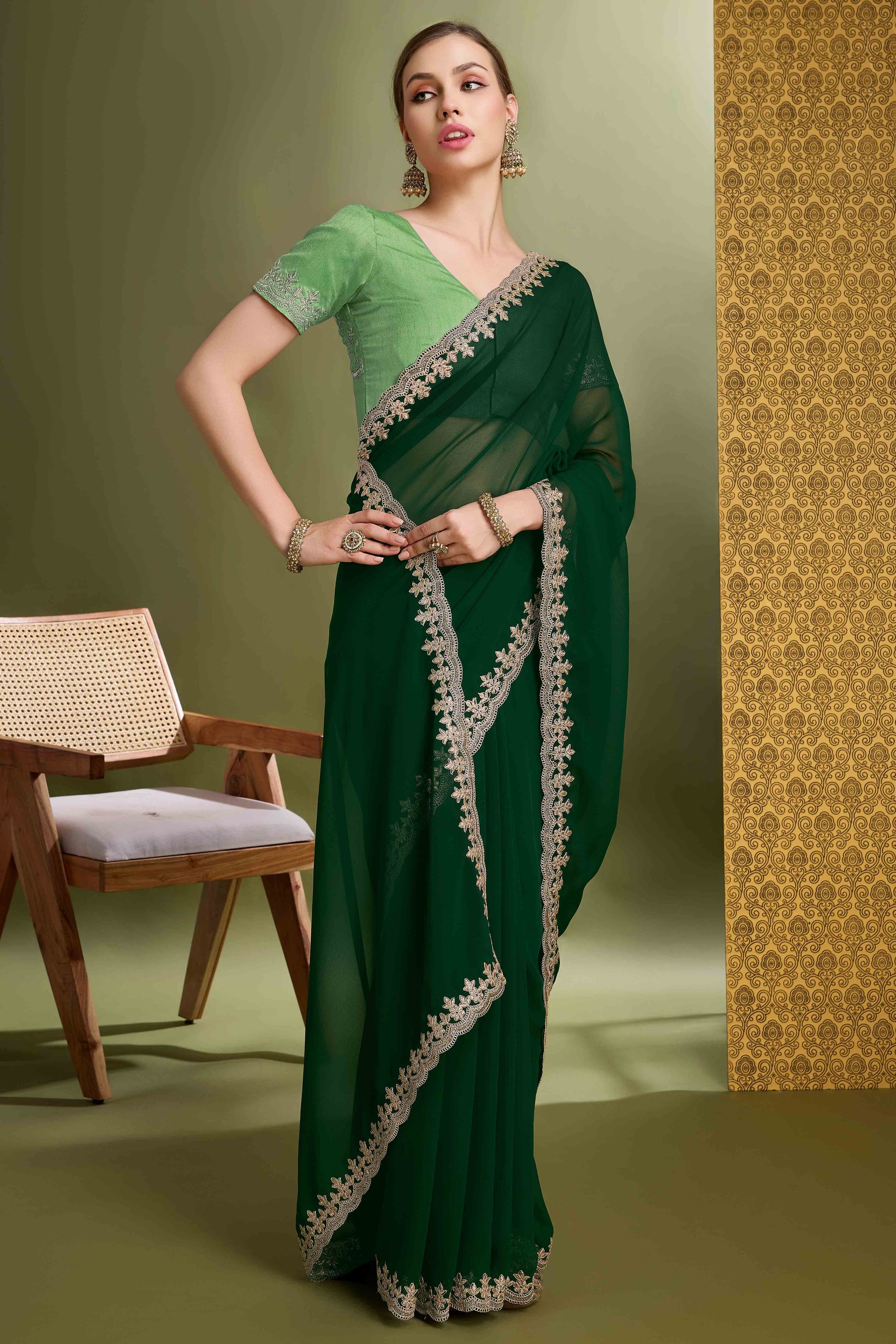 green-solid-with-zari-embroidered-georgette-saree