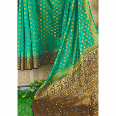 green-woven-with-stone-work-banarasi-silk-saree