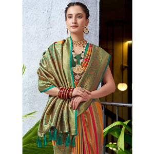 Multicolor Floral Woven Kanjivaram Silk Saree