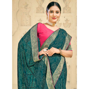 green-bandhani-printed-georgette-saree-2