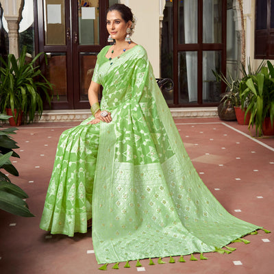 green-woven-cotton-silk-saree-with-tassels-12