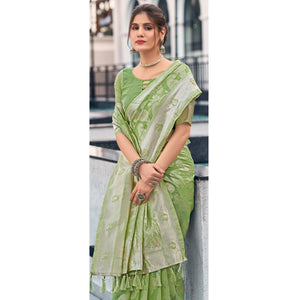 green-woven-cotton-silk-saree-with-tassels-16