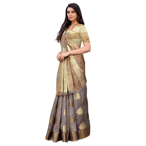 grey-festive-wear-floral-woven-organza-banarasi-saree-133847
