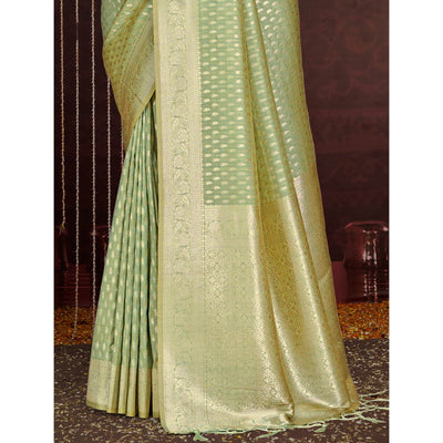 green-floral-woven-cotton-silk-saree-with-tassels-8