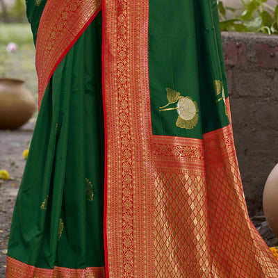 green-floral-woven-banarasi-silk-saree-with-tassels-21