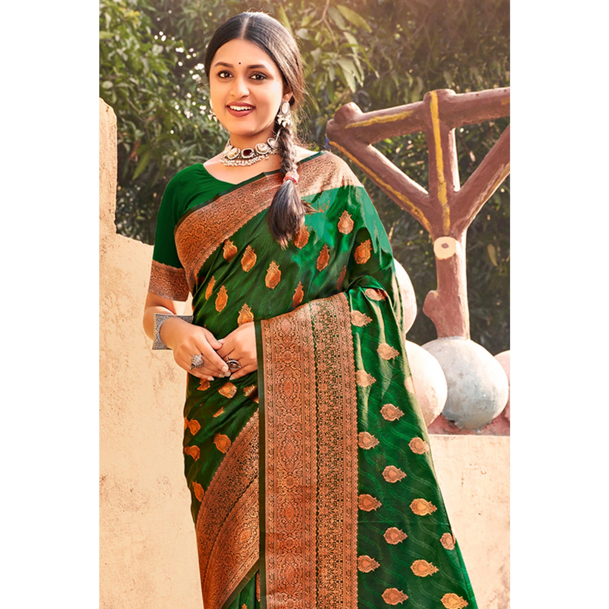 20green-floral-woven-banarasi-silk-saree-with-tassels