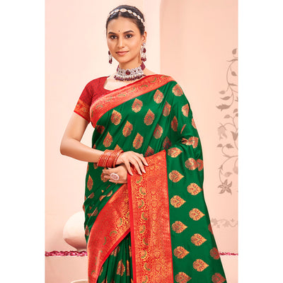 green-floral-woven-kanjivaram-silk-saree-with-tassels-1