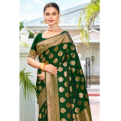 8green-floral-woven-banarasi-silk-saree