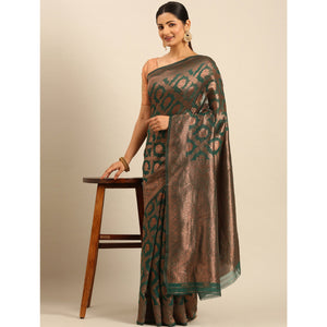 20green-floral-woven-cotton-silk-saree-4