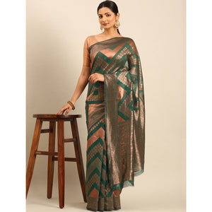 green-floral-woven-cotton-silk-saree-4