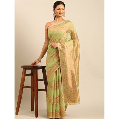 green-floral-woven-cotton-silk-saree-9