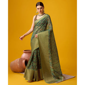 green-digital-printed-cotton-silk-saree-with-border-1