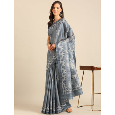 grey-digital-print-cotton-blend-saree