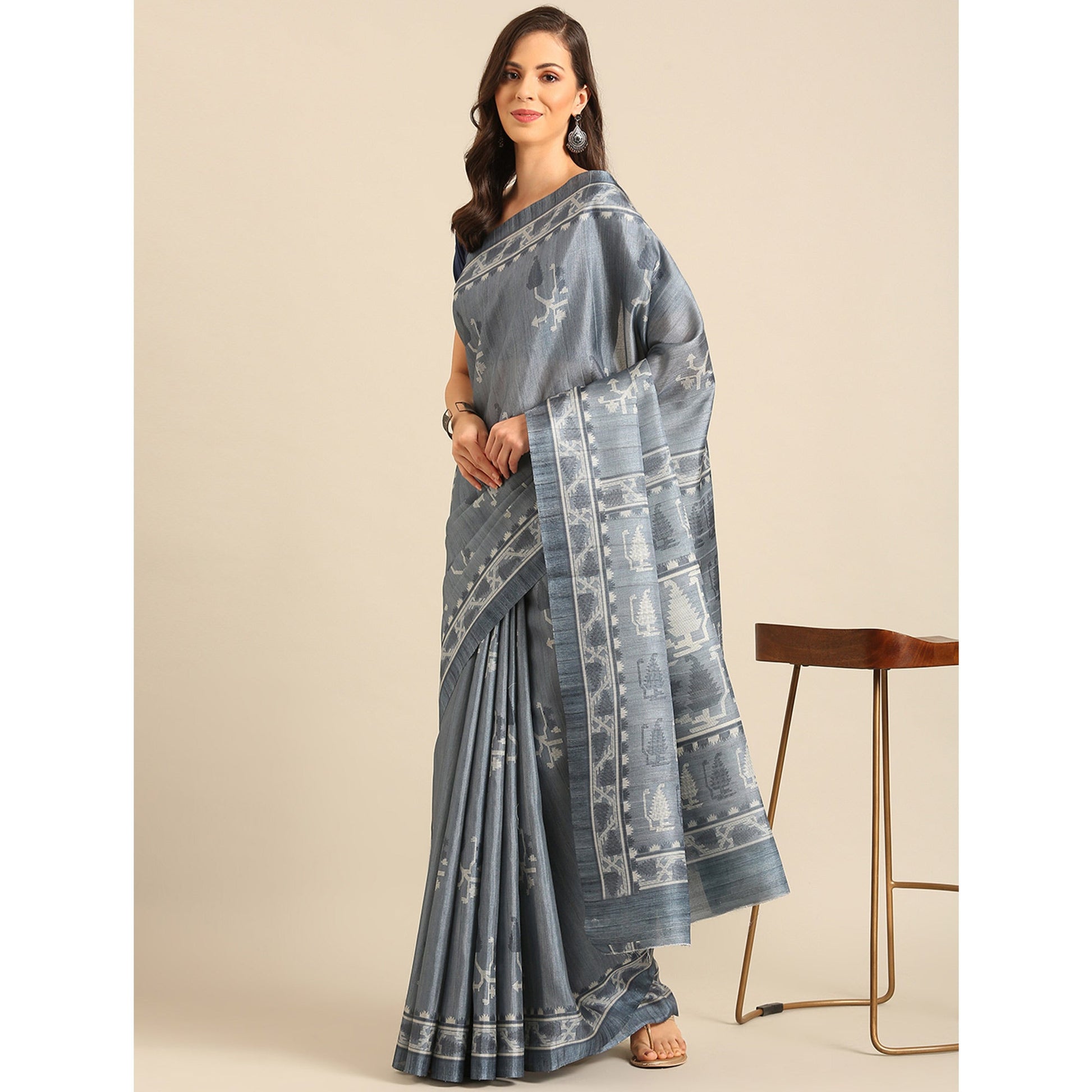 grey-digital-print-cotton-blend-saree