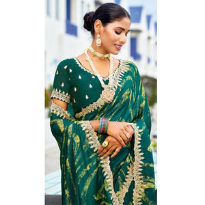 green-printed-chiffon-saree-with-sequins-border