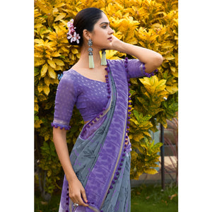 grey-purple-printed-pure-cotton-saree-with-pum-pum-border