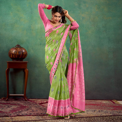green-ikkat-printed-mul-mul-cotton-saree
