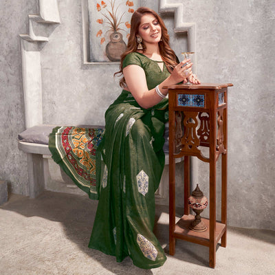 green-floral-printed-chiffon-saree-9