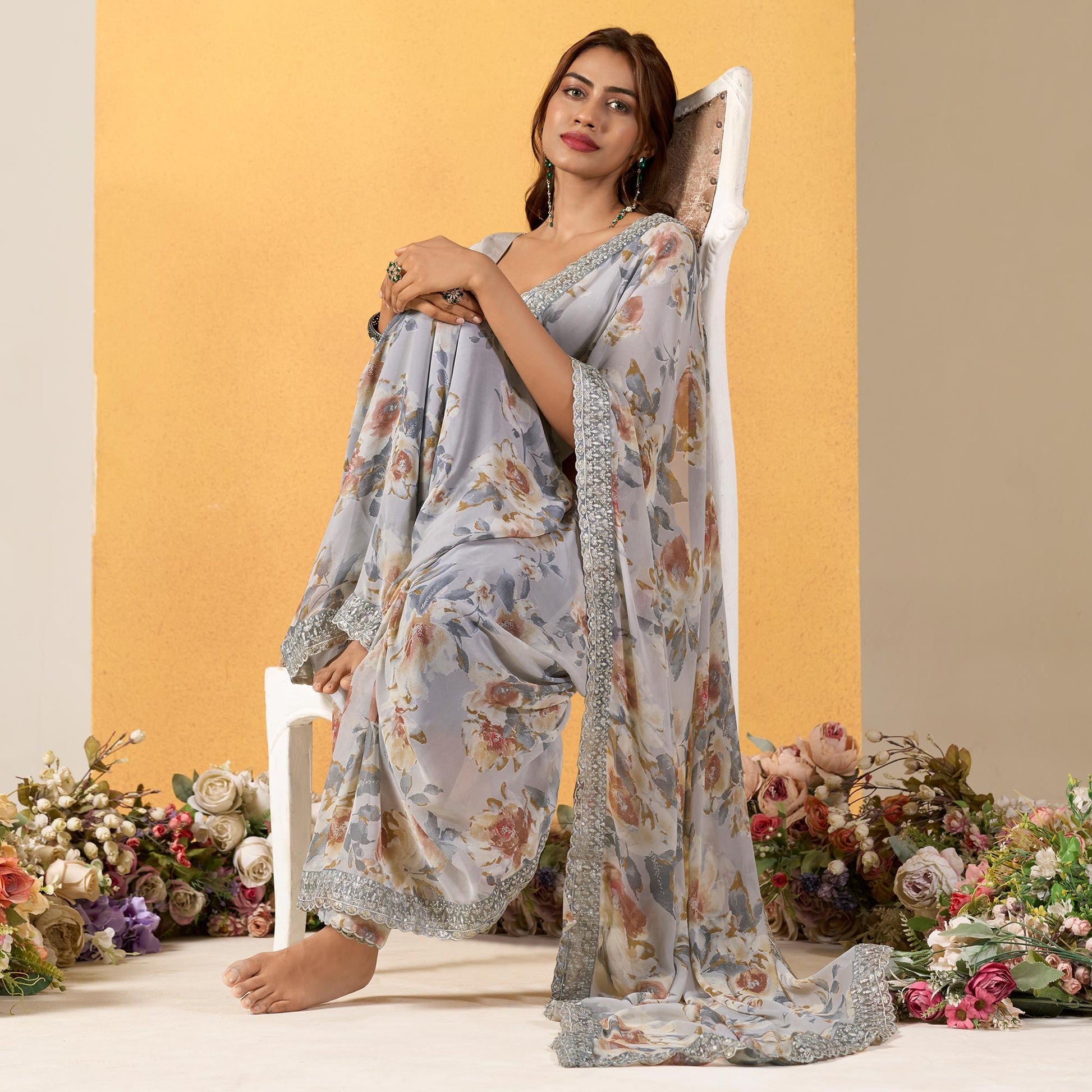 grey-floral-printed-chiffon-saree-with-designer-border