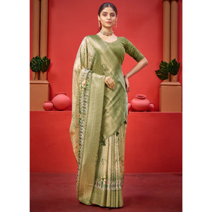 green-woven-with-floral-digital-printed-georgette-saree