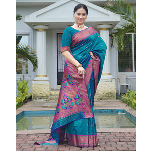 Morpich Woven Paithani Art Silk Saree