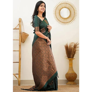 green-floral-woven-banarasi-silk-saree-6