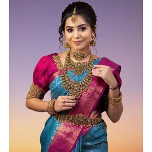 Blue Woven Banarasi Silk Saree