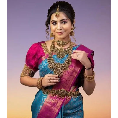 Blue Woven Banarasi Silk Saree