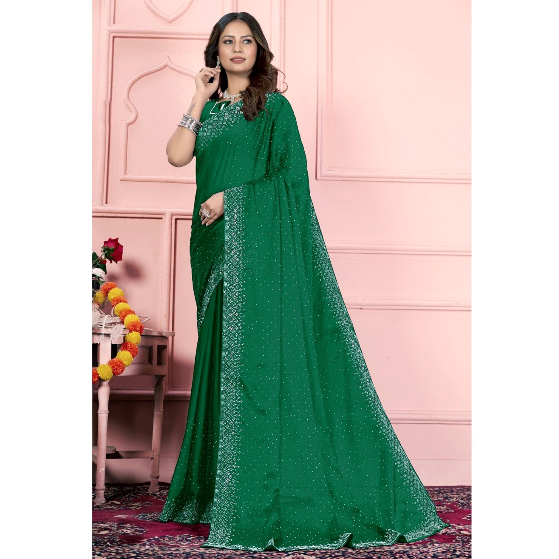 green-swarovski-work-satin-saree