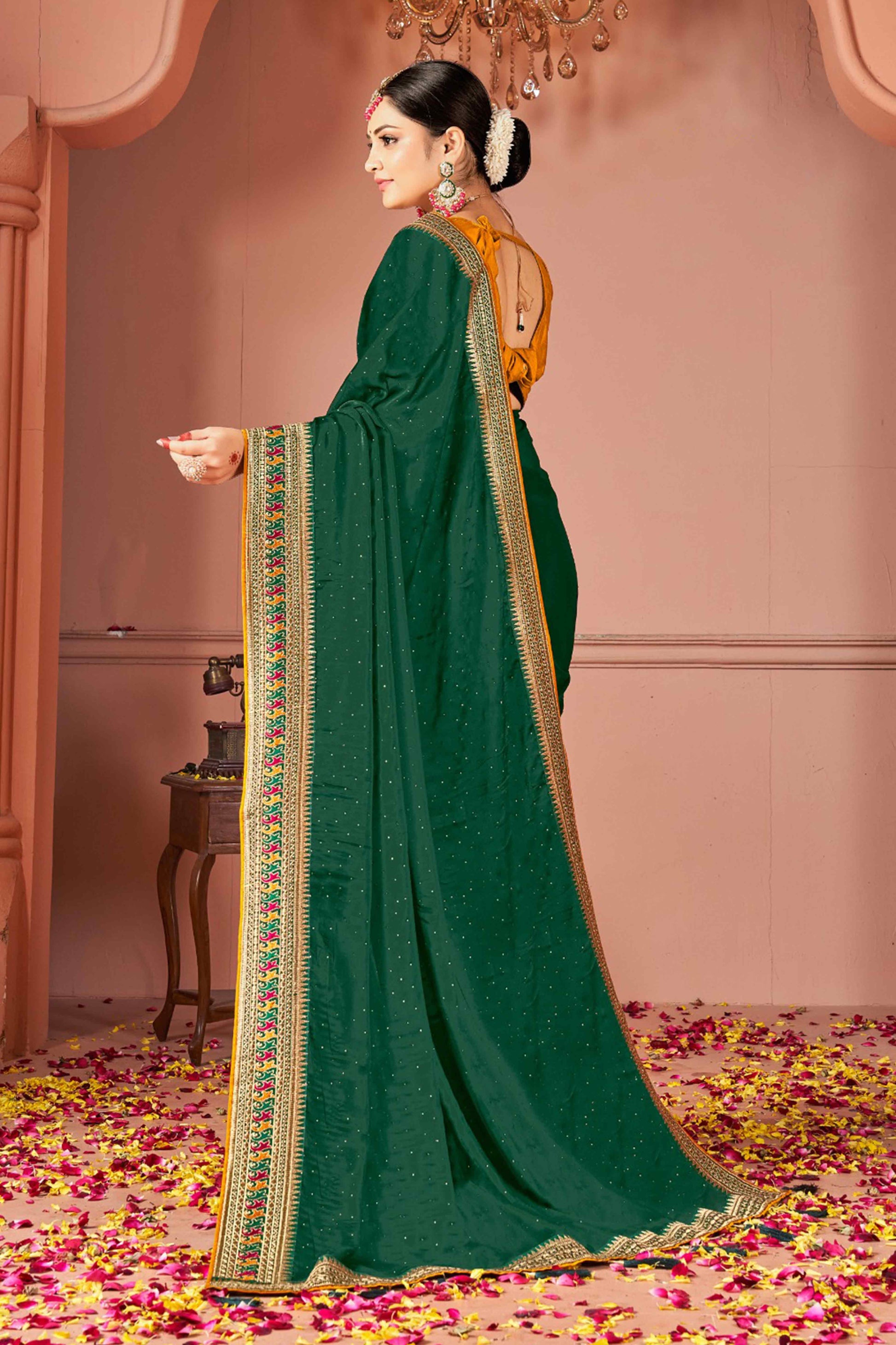 green-swarovski-work-satin-rangoli-saree-with-embroidered-border