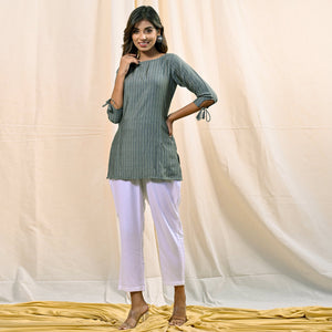Light Green Printed Chanderi Top