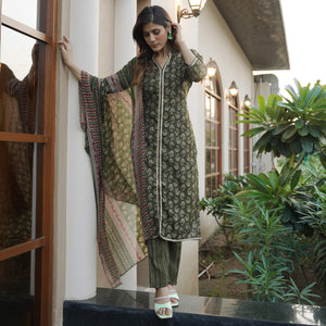 green-floral-foil-printed-modal-suit