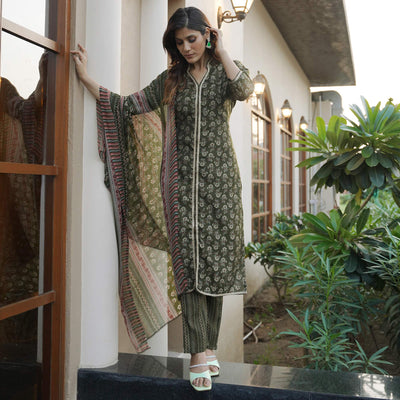 green-floral-foil-printed-modal-suit