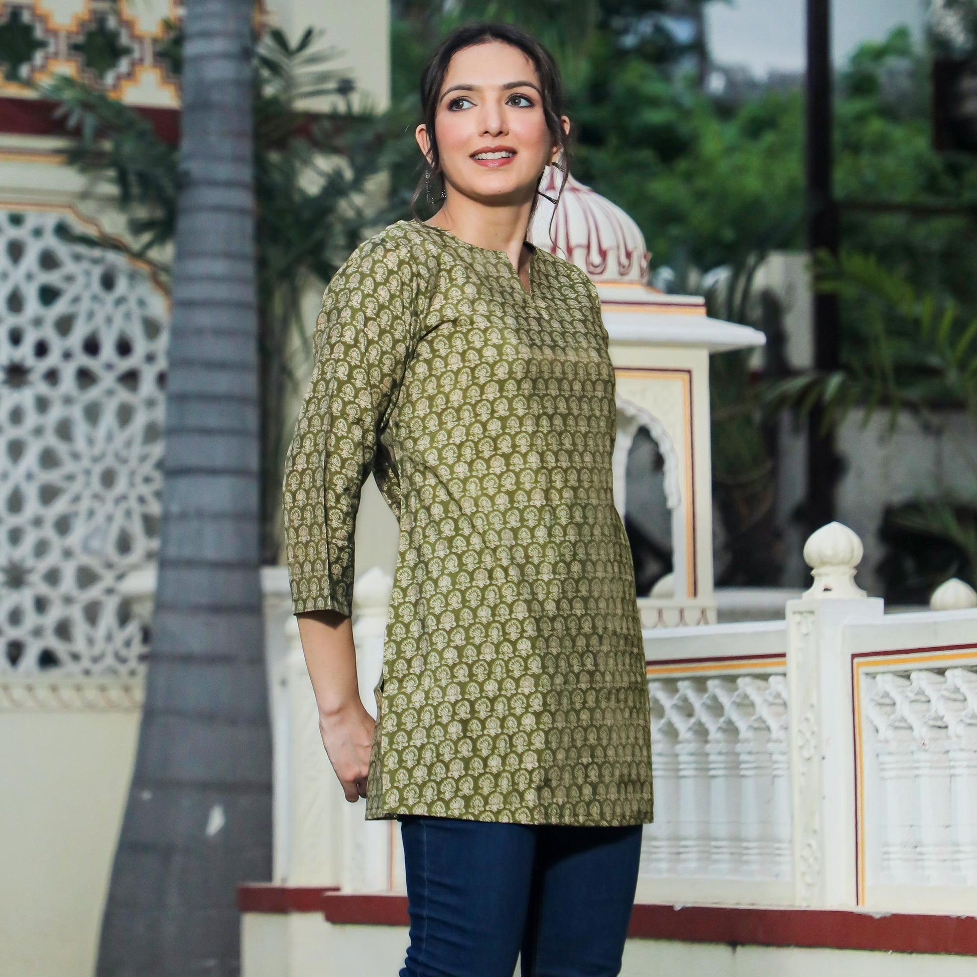 green-floral-printed-modal-top