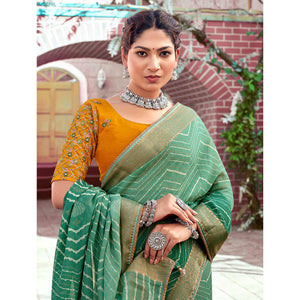 green-leheriya-printed-georgette-saree-with-jacquard-border
