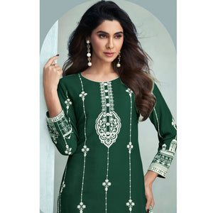 green-lucknowi-embroidered-rayon-kurti-3
