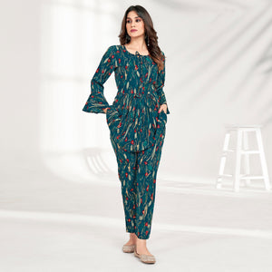 Morpich Foil Printed Rayon Co Ord Set