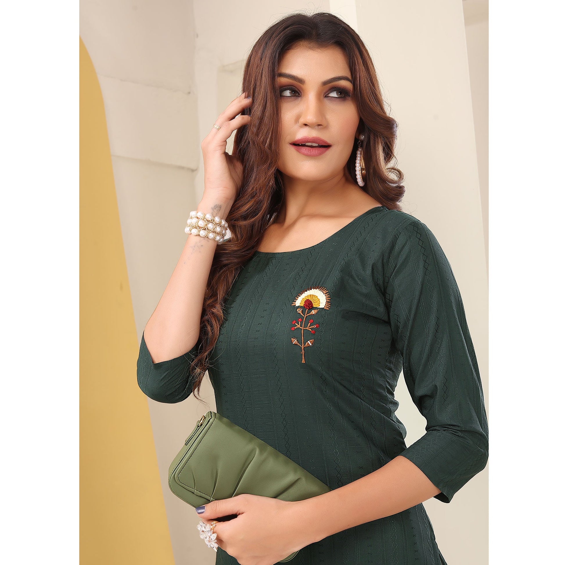green-floral-embroidered-art-silk-kurti