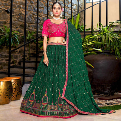 green-sequins-embroidered-chiffon-lehenga-choli