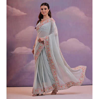 grey-floral-sequins-embroidered-georgette-saree