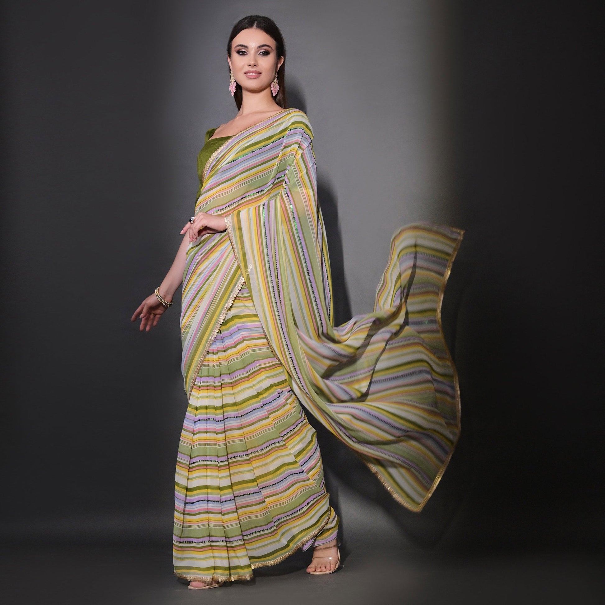 green-striped-printed-with-sequins-embroidered-georgette-saree